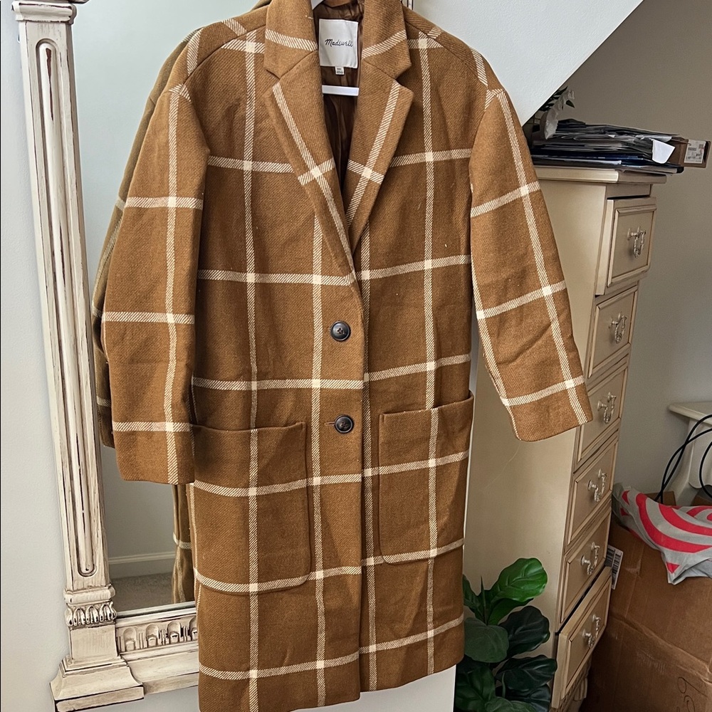 Madewell Tan Herringbone Blazer